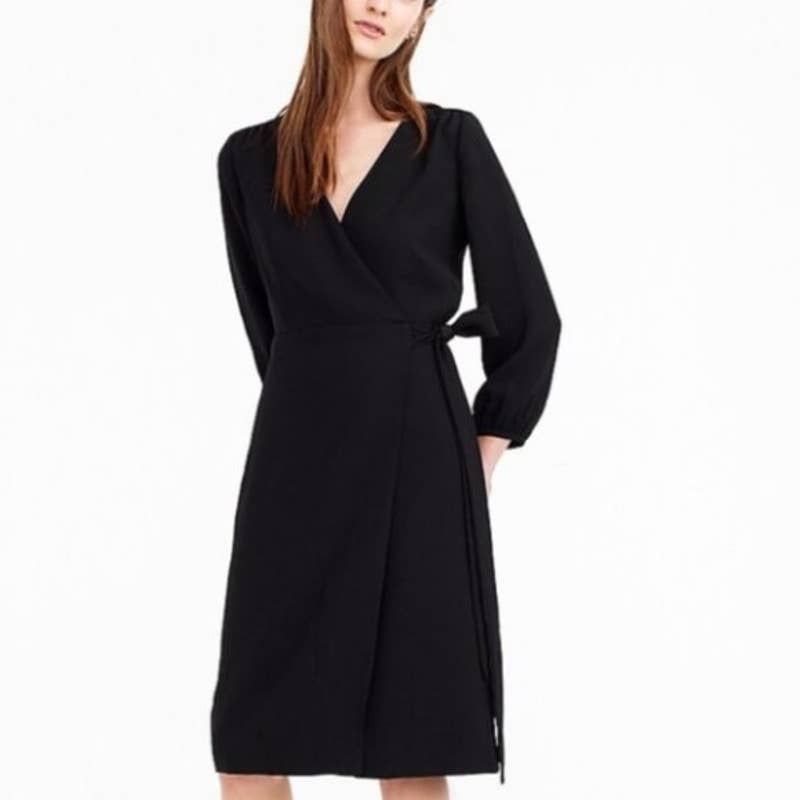 J. Crew | 365 Crepe Black Wrap Dress Nwt